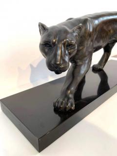 Jean Martel Art Deco Panther Sculpture by Jean Martel Bronze Marble France circa 1930 - 2181165