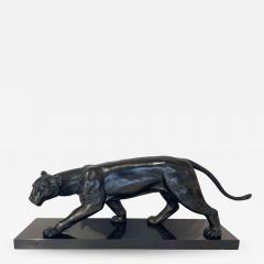 Jean Martel Art Deco Panther Sculpture by Jean Martel Bronze Marble France circa 1930 - 2197312