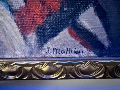 Jean Mathieu Le Collier d A cha by Jean Mathieu 1933 Oil on Burlap - 4372686