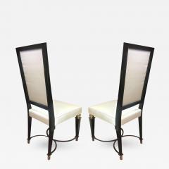 Jean Maurice Rothschild J M Rotchild Chicest Pair of High Back Pair of Chair with Iron and Bronze Detail - 367778