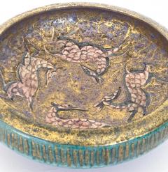 Jean Mayodon Jean Mayodon French Art Deco Ceramic Dish Four Gazelles Glazed Rose and Black - 4591015
