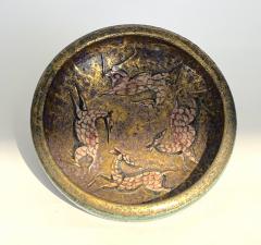Jean Mayodon Jean Mayodon French Art Deco Ceramic Dish Four Gazelles Glazed Rose and Black - 4591018