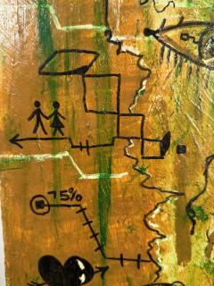 Jean Michel Basquiat MODERN BASQUIAT STYLE MIXED MEDIA PAINTING SIGNED - 4691311
