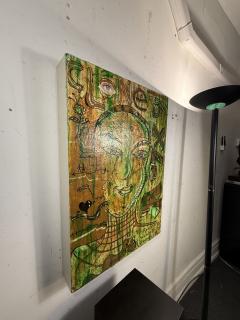 Jean Michel Basquiat MODERN BASQUIAT STYLE MIXED MEDIA PAINTING SIGNED - 4691314