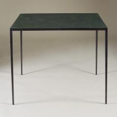 Jean Michel Frank 1938 iron and leather bridge games table by Jean Michel Frank - 1894857