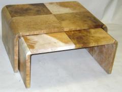 Jean Michel Frank 2 French Mid Century Modern Parchment Coffee Tables Style of Jean Michel Frank - 1819565