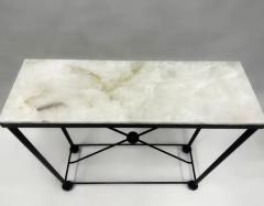 Jean Michel Frank 2 French Modern Neoclassical Rock Crystal Iron Consoles Jean Michel Frank - 4112124