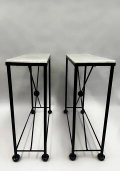 Jean Michel Frank 2 French Modern Neoclassical Rock Crystal Iron Consoles Jean Michel Frank - 4112135