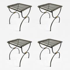 Jean Michel Frank 2 Pairs French Modern Neoclassical Iron Bench Luggage Racks Jean Michel Frank - 1737197