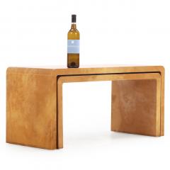 Jean Michel Frank A Nesting Set of Two Parchment Coffee Tables in the manner of Jean Michel Frank - 4740514