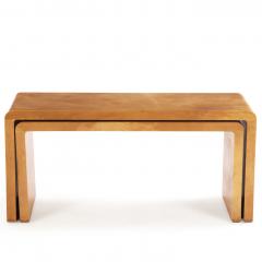 Jean Michel Frank A Nesting Set of Two Parchment Coffee Tables in the manner of Jean Michel Frank - 4740516