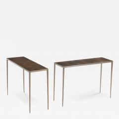 Jean Michel Frank A Pair of Bronze Wash Iron Console Tables in the manner of Jean Michel Frank  - 4439543