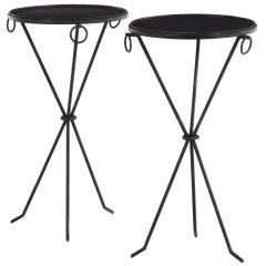Jean Michel Frank A Pair of Contemporary Gueridon Style Iron Drinks Tables  - 4527703
