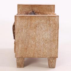 Jean Michel Frank A cerused oak cube bench with hide upholstery in manner of Jean Michel Frank  - 4277989