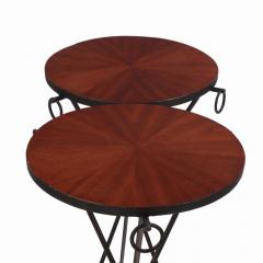 Jean Michel Frank A pair of iron and mahogany drinks tables in the manner of Jean Michel Frank  - 4227700