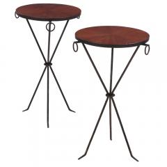 Jean Michel Frank A pair of iron and mahogany drinks tables in the manner of Jean Michel Frank  - 4227701
