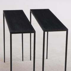 Jean Michel Frank A pair of leather iron tables in style of Jean Michel Frank Contemporary  - 3784299