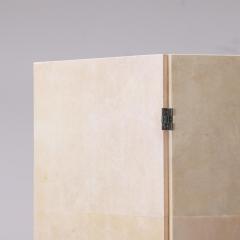 Jean Michel Frank A three panel parchment covered folding screen in manner of Jean Michel Frank  - 4119142