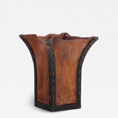 Jean Michel Frank An Iron and Leather Waste Basket  - 4603197