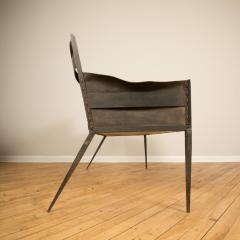 Jean Michel Frank An iron and leather Jean Michel Frank style settee - 2107607