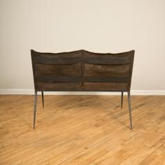 Jean Michel Frank An iron and leather Jean Michel Frank style settee - 2107621
