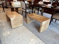 Jean Michel Frank Art Deco Style Pair of Goatskin Side Tables - 2965840