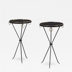 Jean Michel Frank Dramatic pair of iron tables in manner of Jean Michel Frank Contemporary  - 3789119