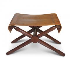 Jean Michel Frank Excellent pair of Folding Benches in Oak and Leather by Jean Michel Frank - 702380