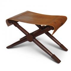 Jean Michel Frank Excellent pair of Folding Benches in Oak and Leather by Jean Michel Frank - 702381