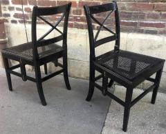 Jean Michel Frank Extraordinary Foldable Pair of Black Caned Chairs in Style of J M Frank - 382971