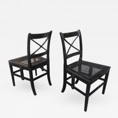 Jean Michel Frank Extraordinary Foldable Pair of Black Caned Chairs in Style of J M Frank - 383226