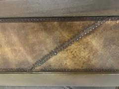 Jean Michel Frank French Mid Century Leather Parchment Sideboard Cabinet after Jean Michel Frank - 4111390