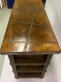 Jean Michel Frank French Mid Century Leather Parchment Sideboard Cabinet after Jean Michel Frank - 4111409