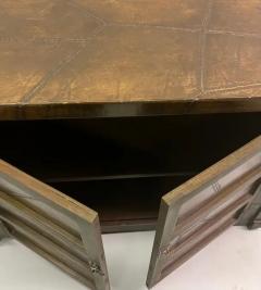 Jean Michel Frank French Mid Century Leather Parchment Sideboard Cabinet after Jean Michel Frank - 4111493