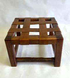 Jean Michel Frank French Mid Century Modern Craftsman Leather Strap Stool style Jean Michel Frank - 3319452