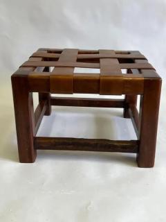 Jean Michel Frank French Mid Century Modern Craftsman Leather Strap Stool style Jean Michel Frank - 3319453