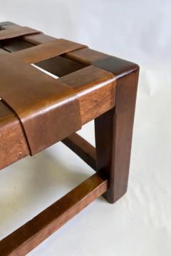 Jean Michel Frank French Mid Century Modern Craftsman Leather Strap Stool style Jean Michel Frank - 3319457