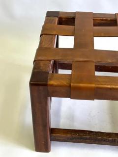 Jean Michel Frank French Mid Century Modern Craftsman Leather Strap Stool style Jean Michel Frank - 3319491