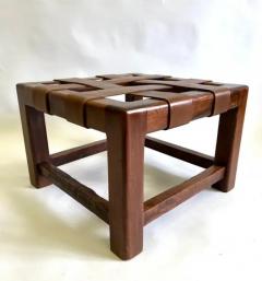 Jean Michel Frank French Mid Century Modern Craftsman Leather Strap Stool style Jean Michel Frank - 3319496