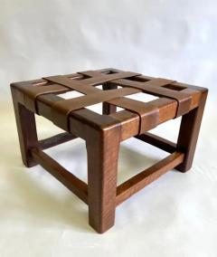 Jean Michel Frank French Mid Century Modern Craftsman Leather Strap Stool style Jean Michel Frank - 3319518