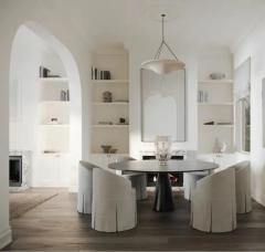 Jean Michel Frank French Mid Century Style Plaster Chandelier Pendant style of Jean Michel Frank - 4112818