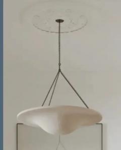 Jean Michel Frank French Mid Century Style Plaster Chandelier Pendant style of Jean Michel Frank - 4112819