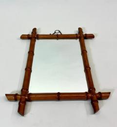 Jean Michel Frank French Mid century Modern Neoclassical Faux Bamboo Wall Mirror style JM Frank - 3248027