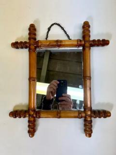 Jean Michel Frank French Mid century Modern Neoclassical Faux Bamboo Wall Mirror style JM Frank - 3248035