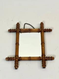 Jean Michel Frank French Mid century Modern Neoclassical Faux Bamboo Wall Mirror style JM Frank - 3248061