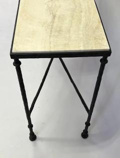 Jean Michel Frank French Midcentury Bronze Travertine Console Jean Michel Frank - 4111368