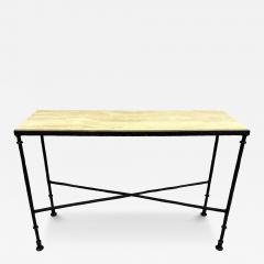 Jean Michel Frank French Midcentury Bronze Travertine Console Jean Michel Frank - 4115204