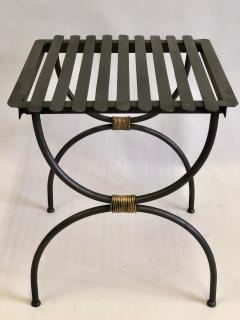 Jean Michel Frank French Modern Neoclassical Iron Benches Luggage Racks Jean Michel Frank Pair - 1736446