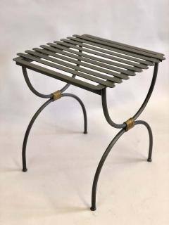 Jean Michel Frank French Modern Neoclassical Iron Benches Luggage Racks Jean Michel Frank Pair - 1736447