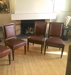 Jean Michel Frank In the Style of J M Frank Set of 4 Neo Classic Mahogany Chairs - 474901